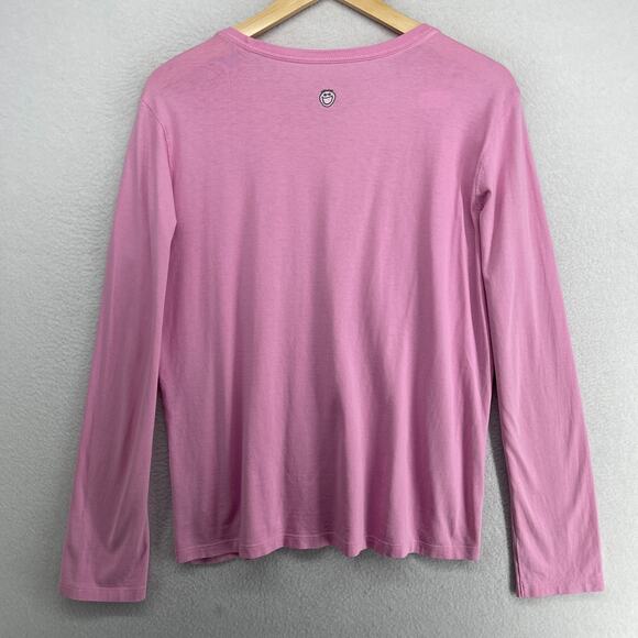 LIFE IS GOOD Top Womens M Village Relaxed Fit Long Sleeve Cotton Pink - Picture 3 of 16